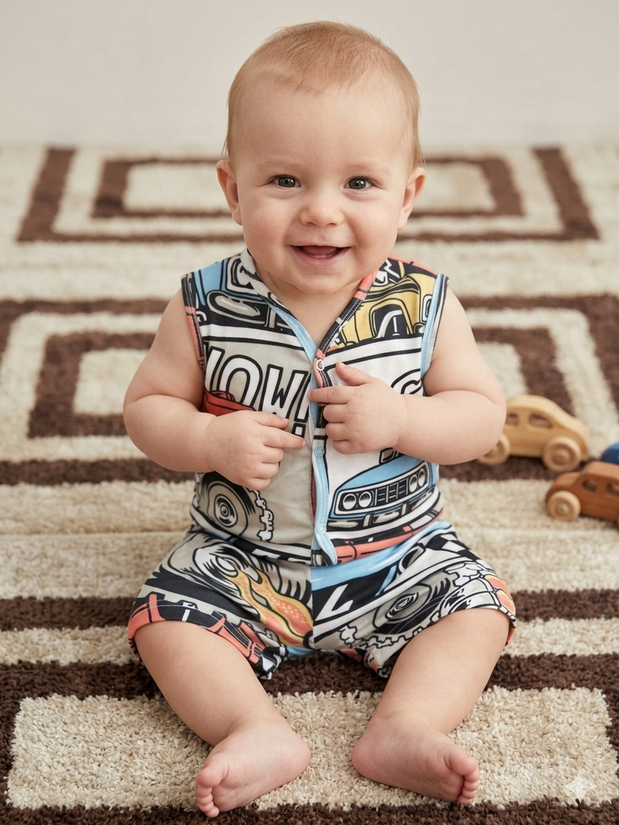 Race Car Sleeveless Jabla Shorts Set
