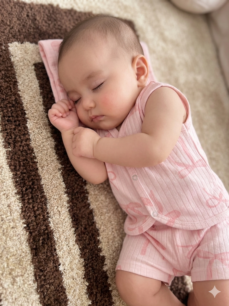 Light pink Rib Sleeveless Jabla Shorts Set