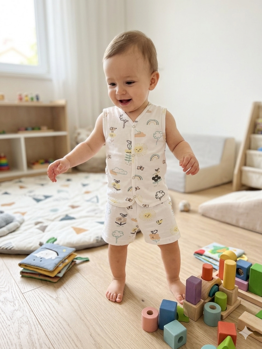 Rainbows and suns Sleeveless Jabla Shorts Set