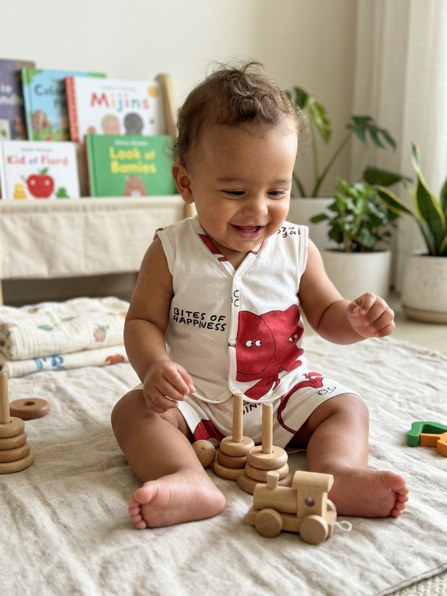 White with Read Appls Sleeveless Jabla Shorts Set