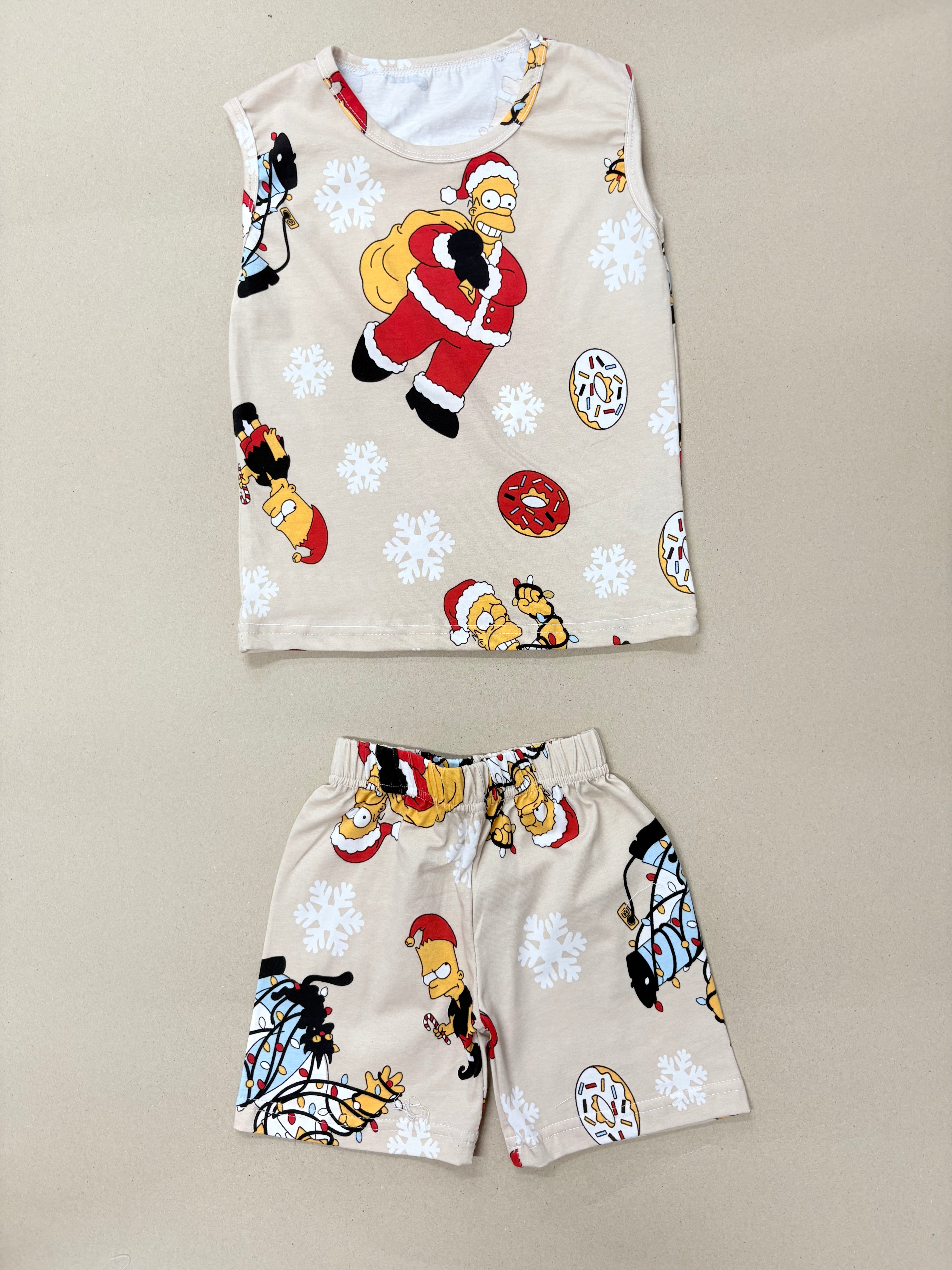 The Simpsons Christmas print sleeveless  co-ord set