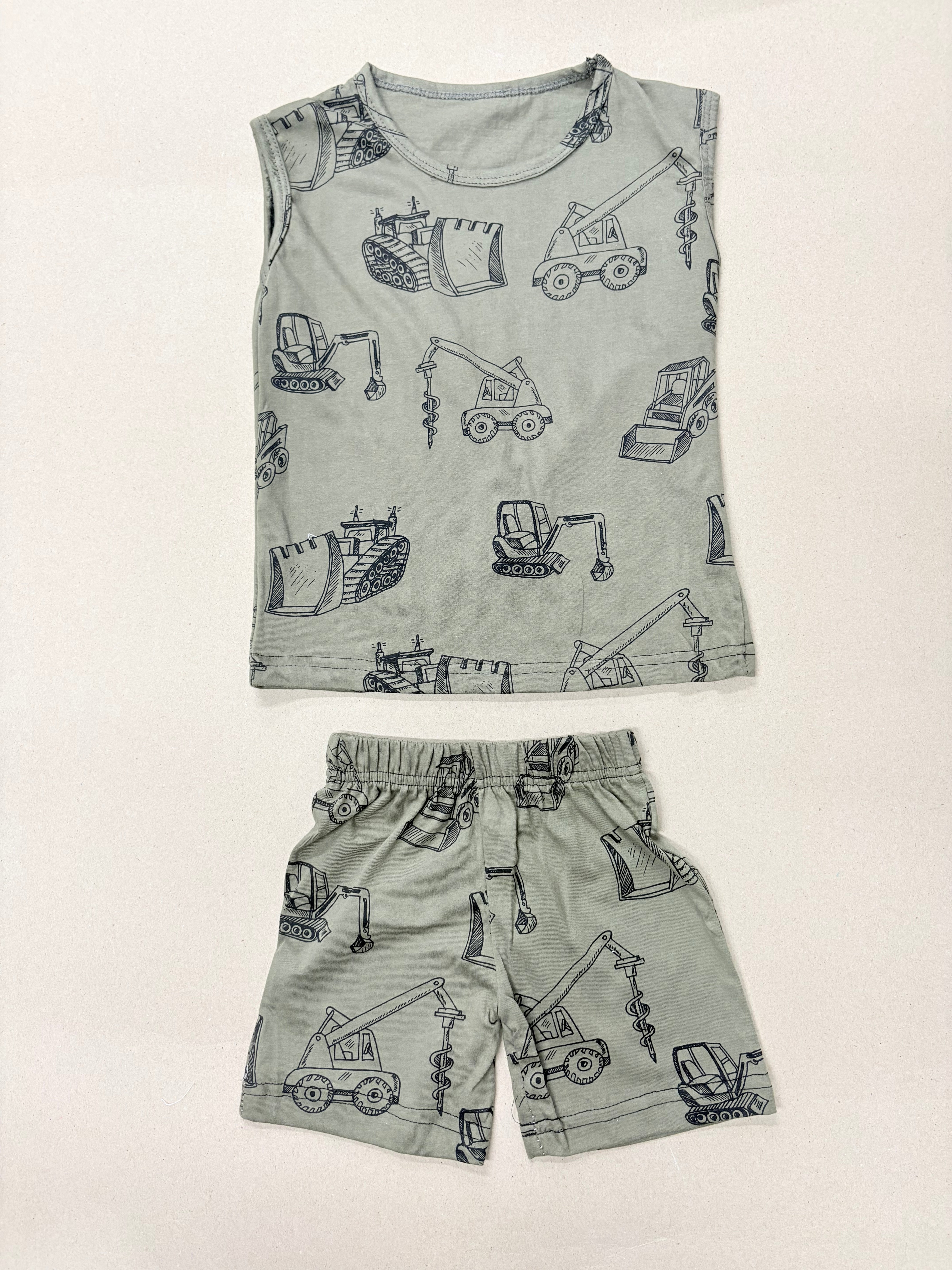 Construction truck sleeveless  co-ord set