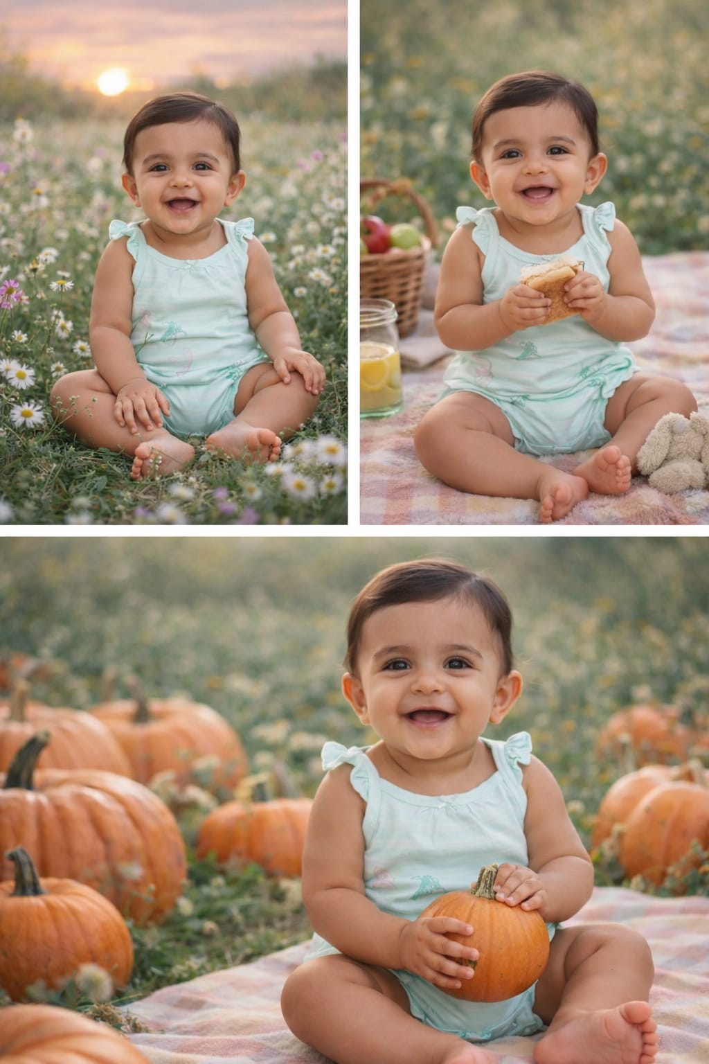 Mint Meadow Baby Half jumpsuit