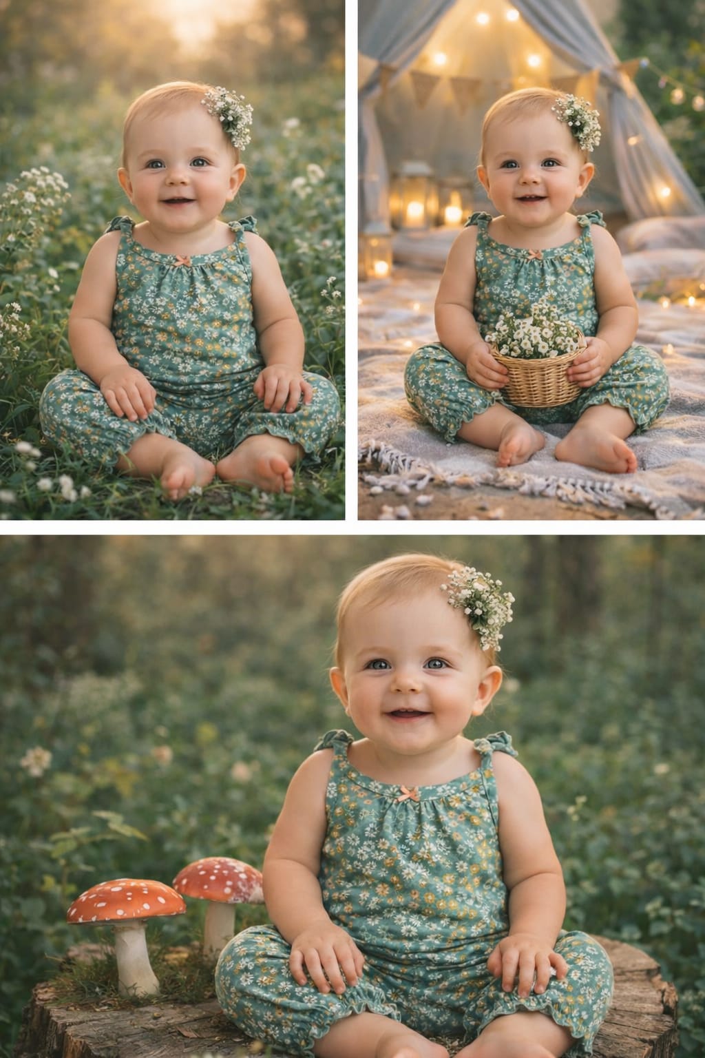 Meadow Bloom Baby Half jumpsuit
