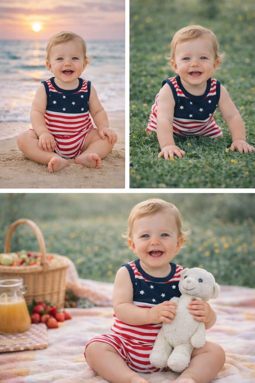 Patriot Charm Baby Half jumpsuit