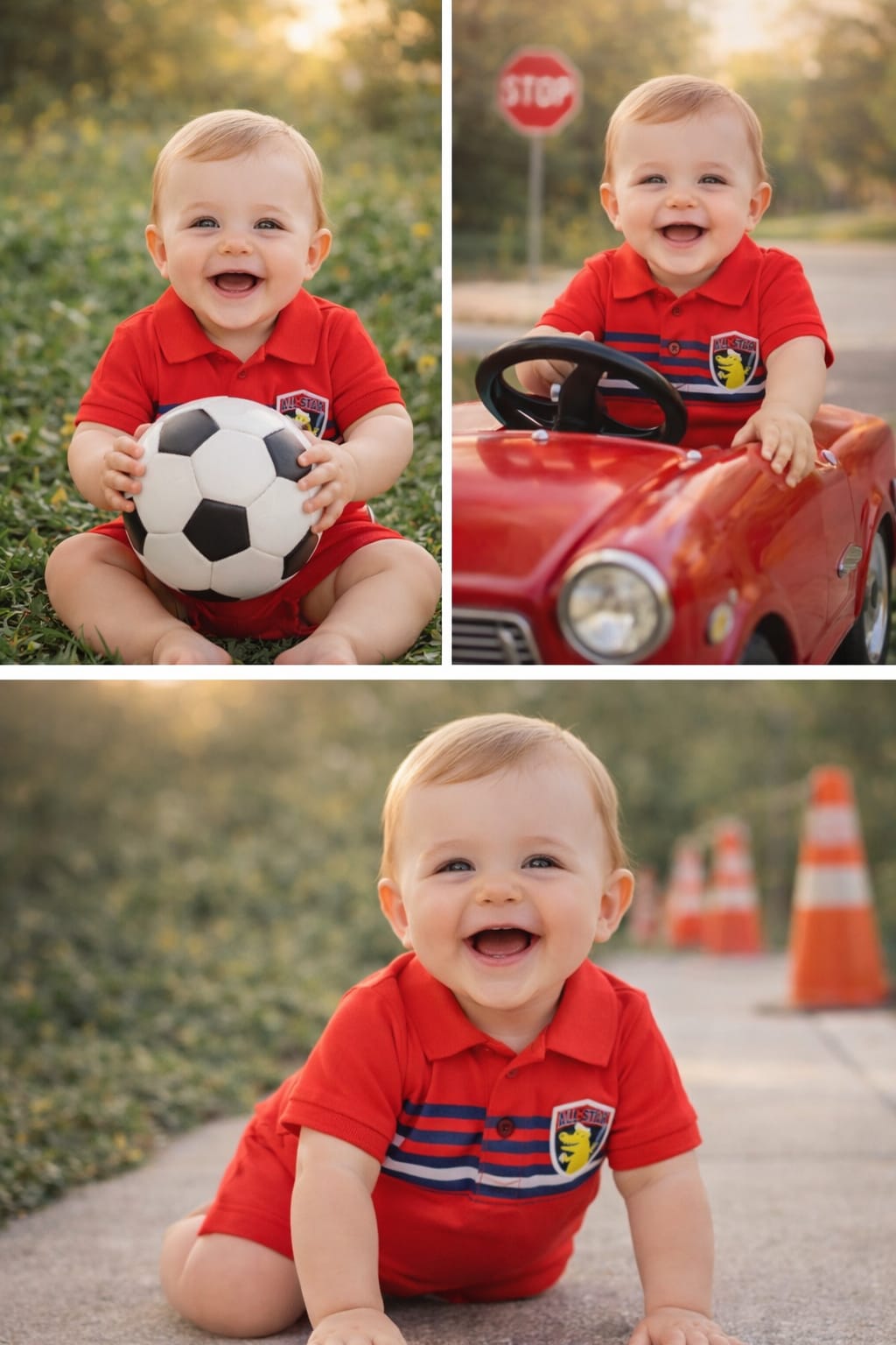 Mini Champ Red  Baby Half jumpsuit