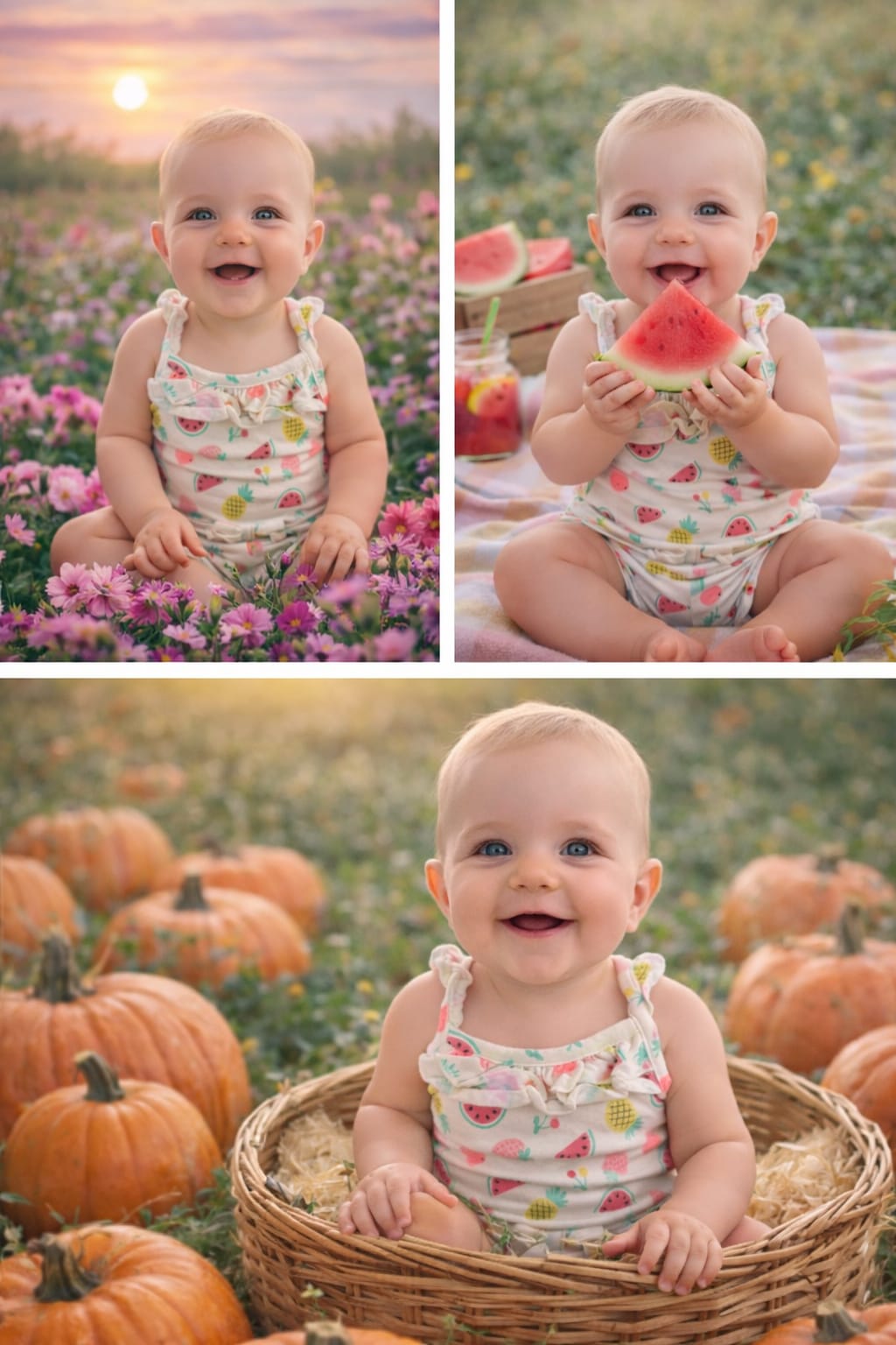 Pastel Fruit Bliss Baby Half jumpsuit