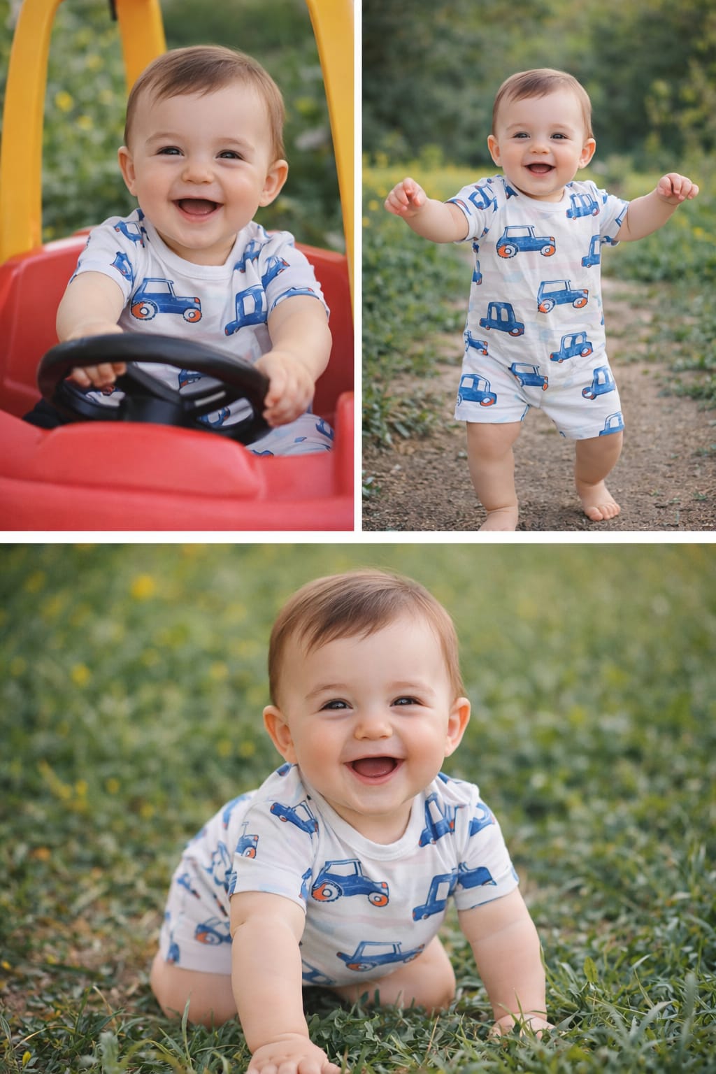 Little Rider Off -White Baby Half jumpsuit