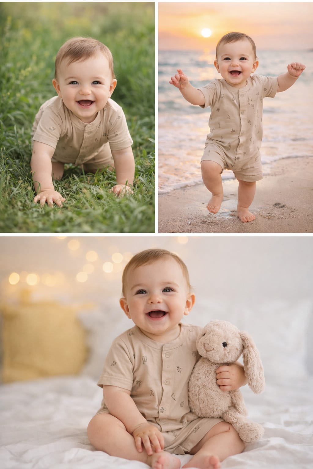 Sandy snuggle Baby Half jumpsuit
