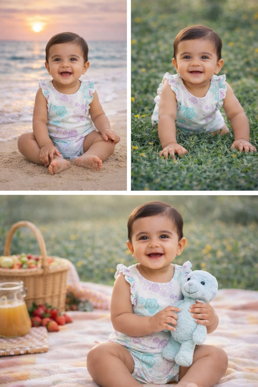 Soft Blossom Baby Half jumpsuit